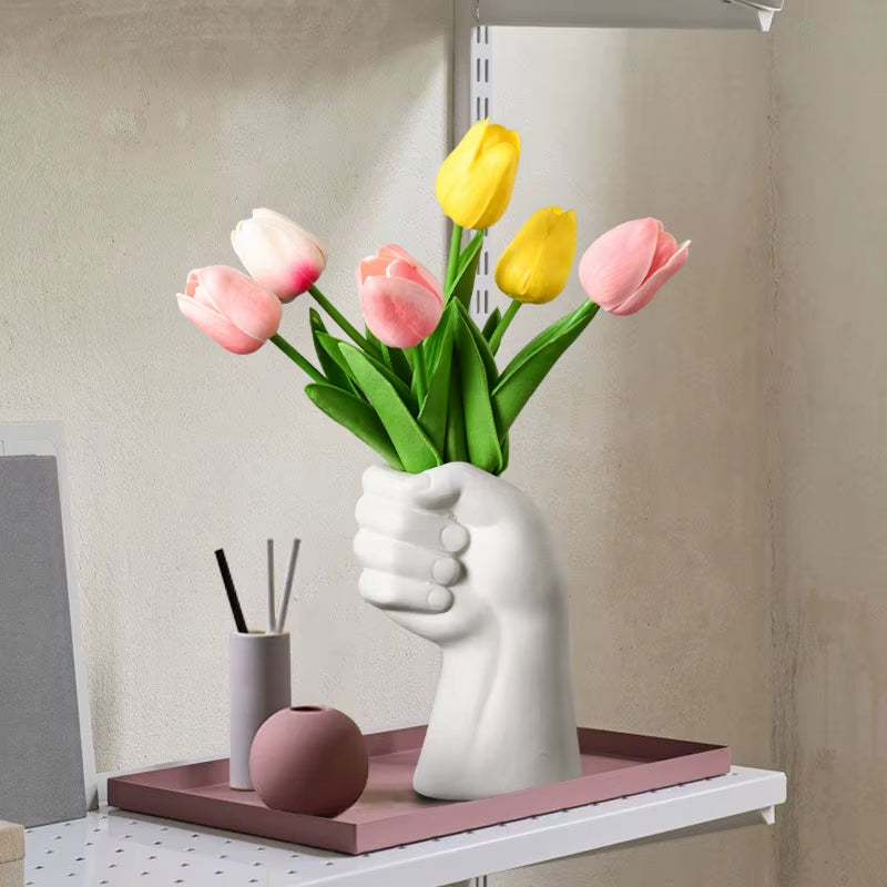 Rynx | Artistic Hand Gesture Ceramic Tabletop Flower Vase