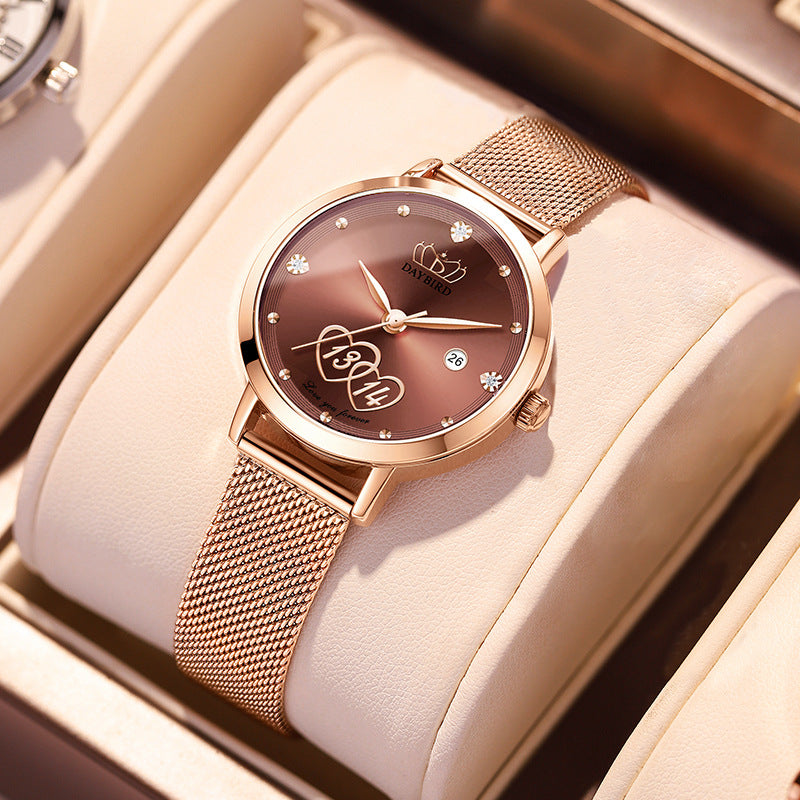 Rynx | Lifelong Valentine's Day Women's Japanese Movement Calendar Quartz Watch