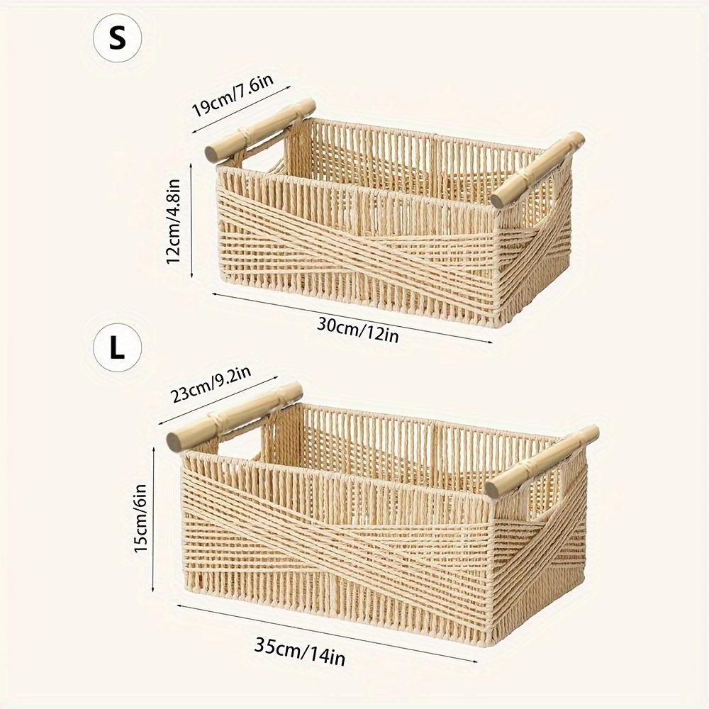 Rynx | Charming Oversized Rattan Storage Basket with Comfortable Handles - Stylish Open Organizer for Any Room