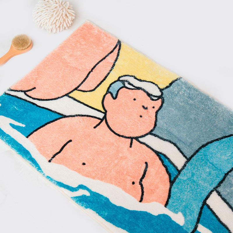 Rynx | Hot Spring Boys Bathroom Mat, Multiple Sizes Non-Slip Bath Mat, Bathroom Rugs, Non-Slip Toilet Mat, Soft Thick Bathroom Rug, Art Bathroom Mats, Best Bath Mats, Non-Slip Shower Mat, Toilet Mat