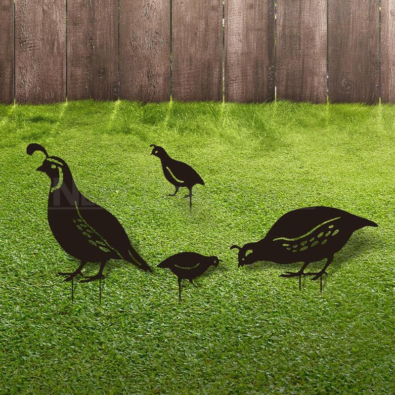 Rynx | 4 pcs - Metal Swallow Family Garden Stake