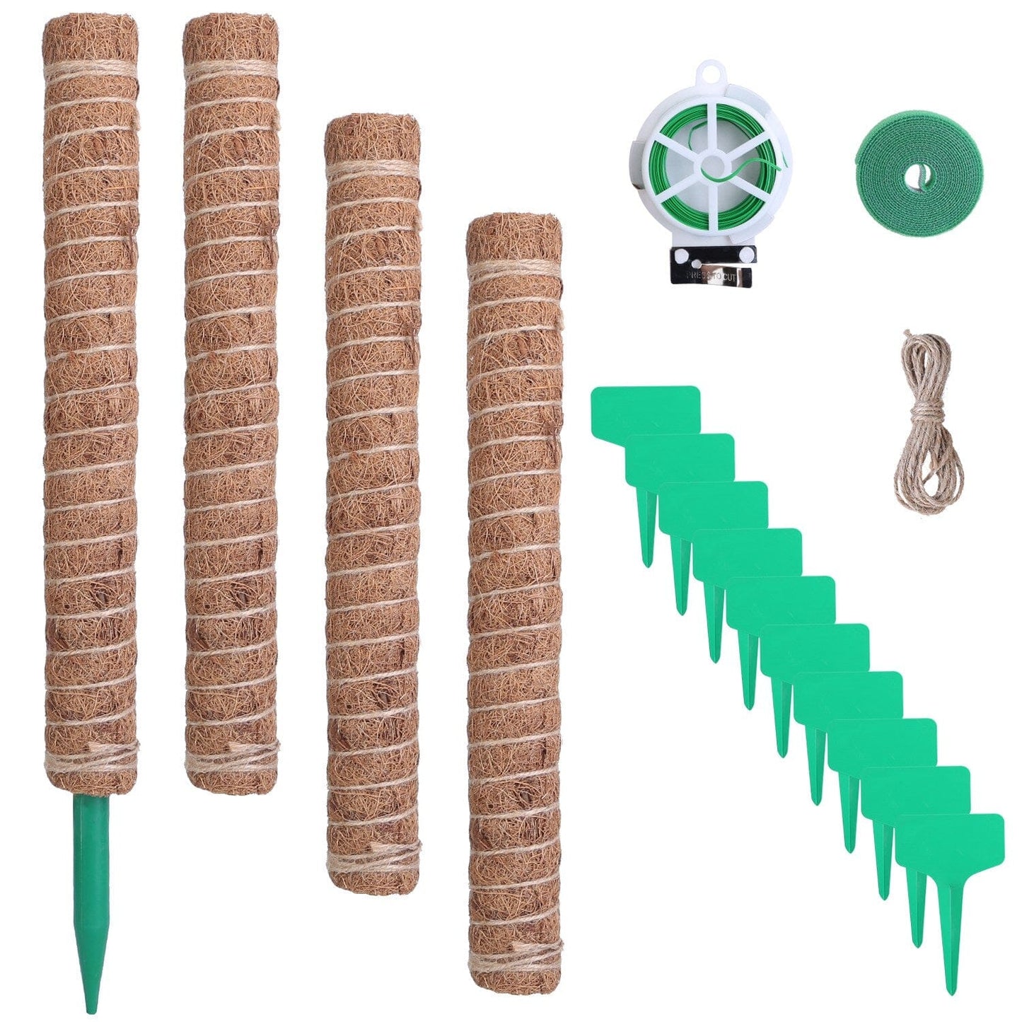 Rynx | 4-Pieces: Coco Coir Expandable Moss Pole for Climbing Plants