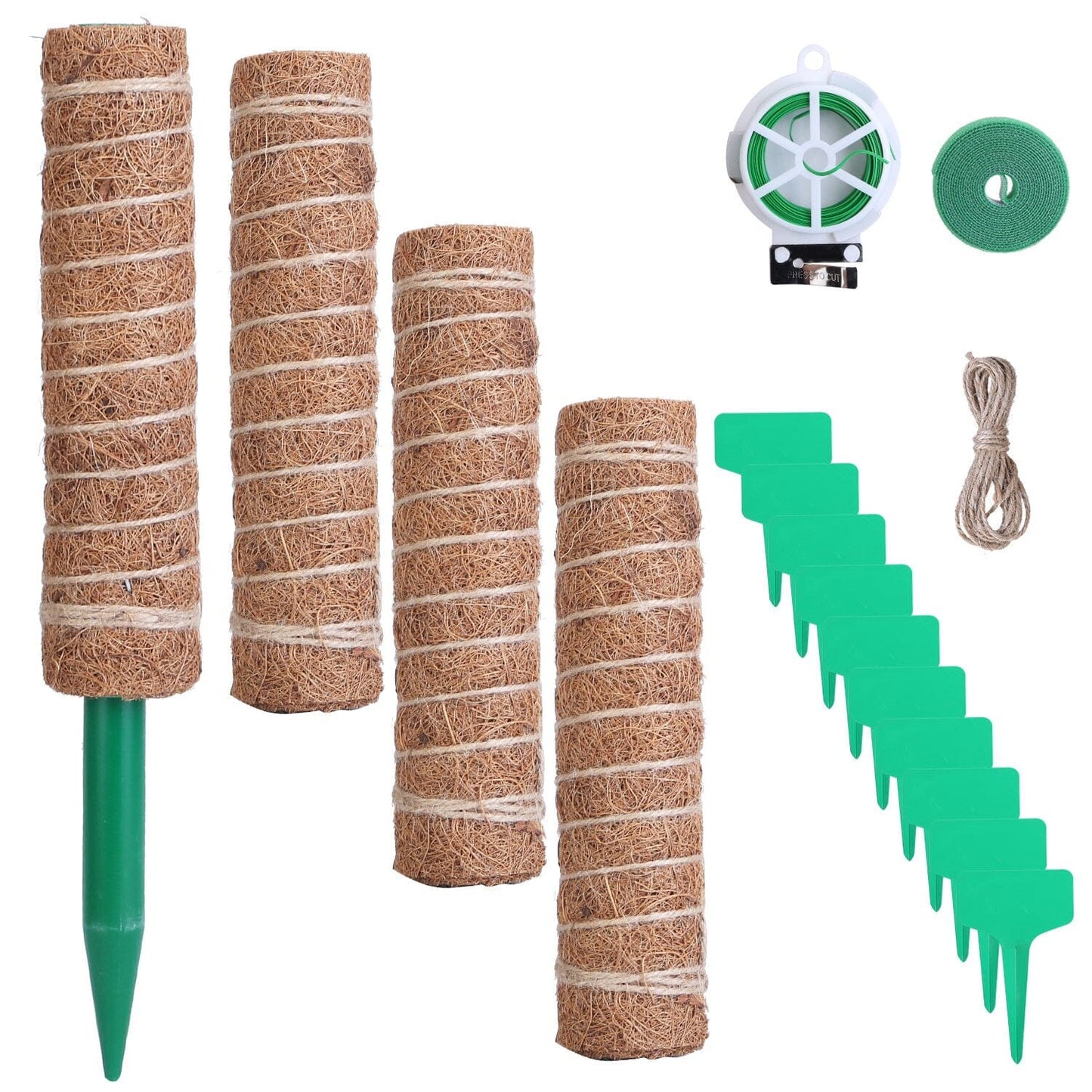 Rynx | 4-Pieces: Coco Coir Expandable Moss Pole for Climbing Plants
