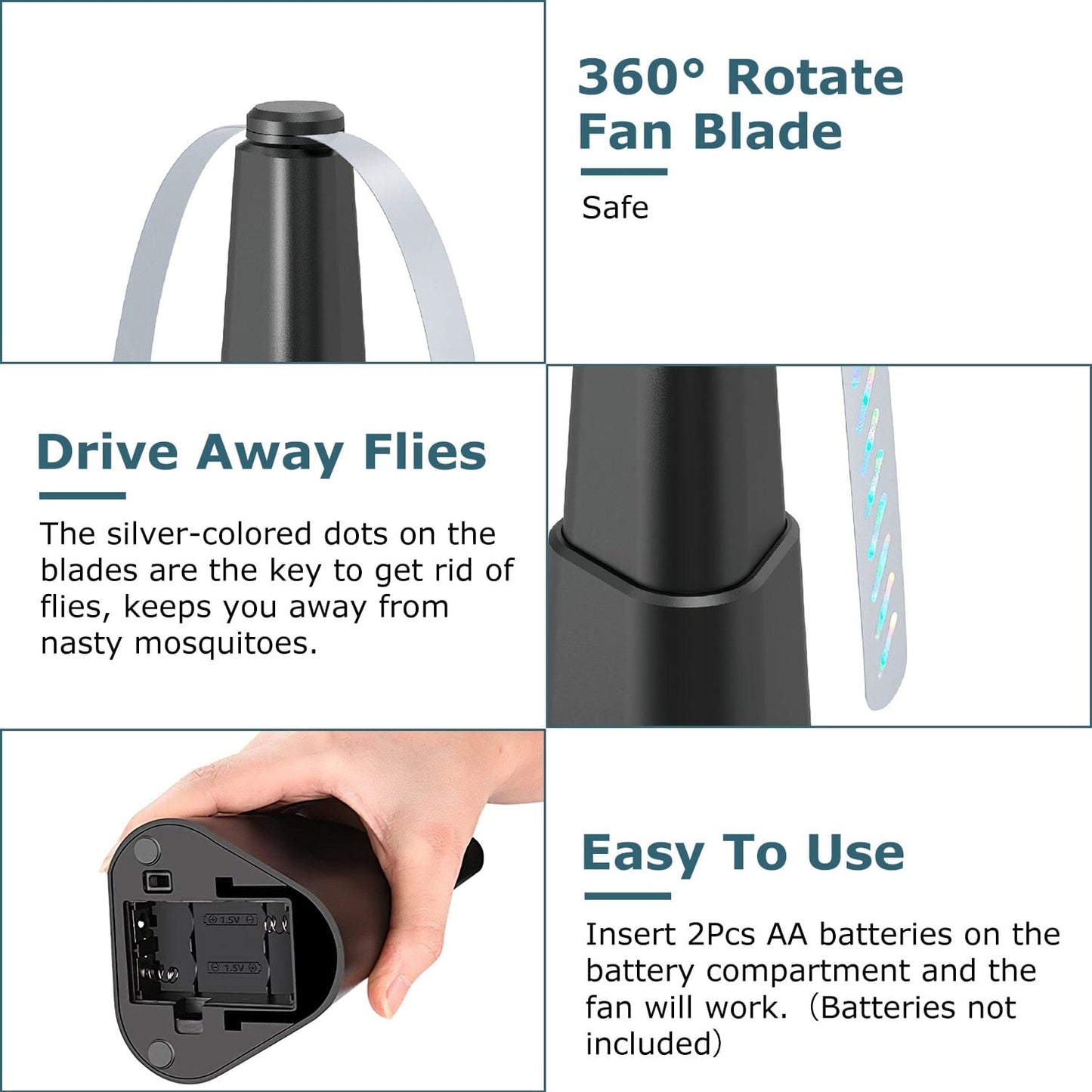 Rynx | 4-Piece: Fly Repellent Fan Table Battery Operated Insect Repellent