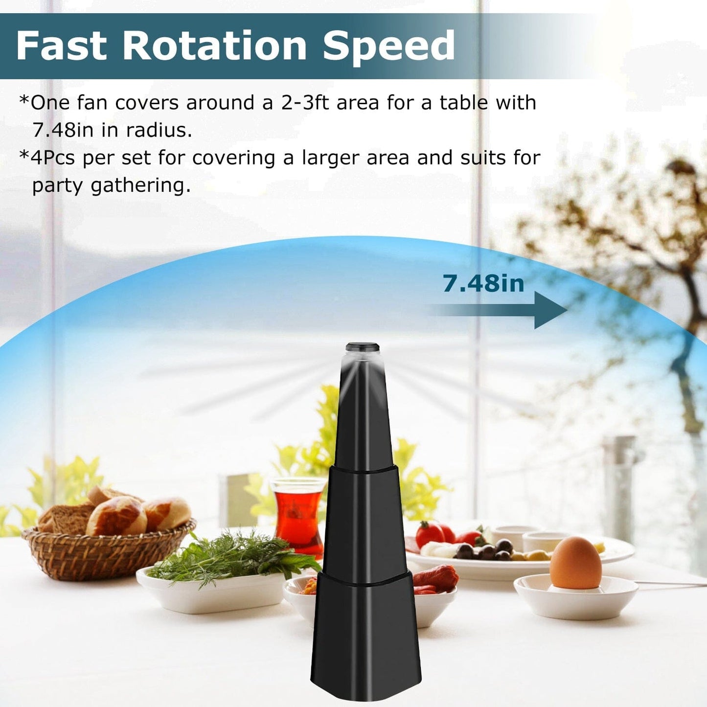Rynx | 4-Piece: Fly Repellent Fan Table Battery Operated Insect Repellent