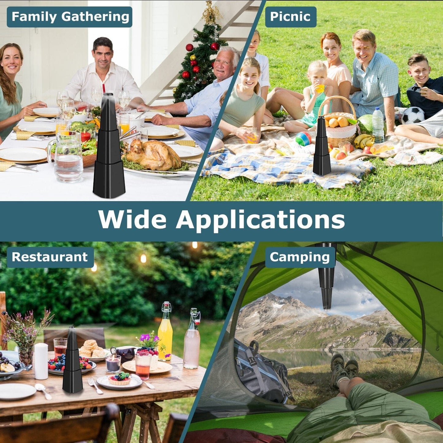 Rynx | 4-Piece: Fly Repellent Fan Table Battery Operated Insect Repellent