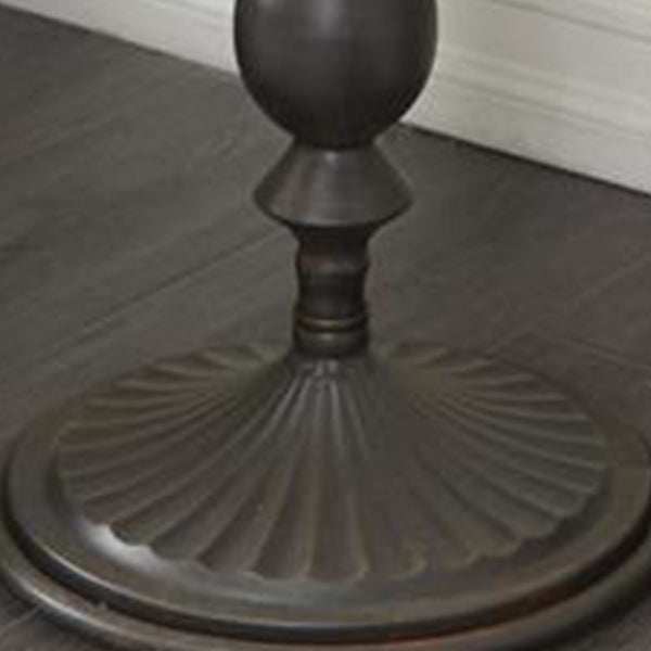 Rynx | Brown Metal Round Farmhouse Accent Table