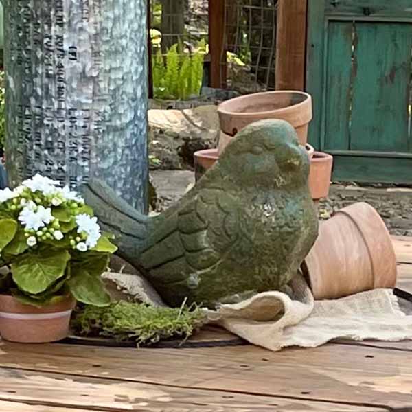 Rynx | Mossy Sparrow Garden Statue