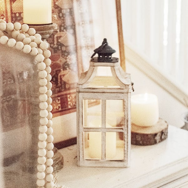 Rynx | Worn white washed window frame lanterns, set of 2