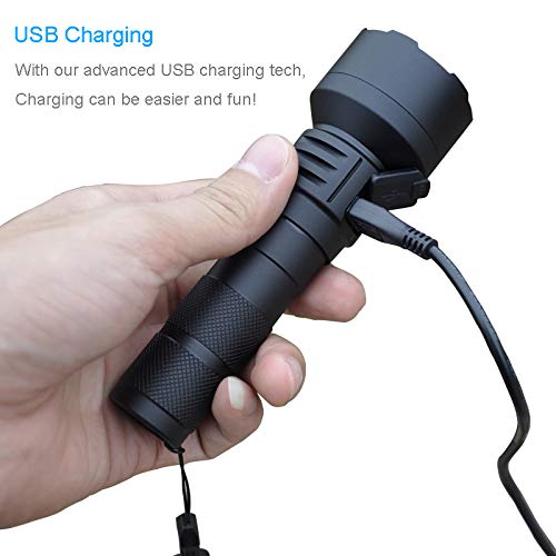 Rynx | Tattu U2 Uv Flashlight 10W Rechargeable Blacklight Torch With Micro Usb Charging Cable, Black
