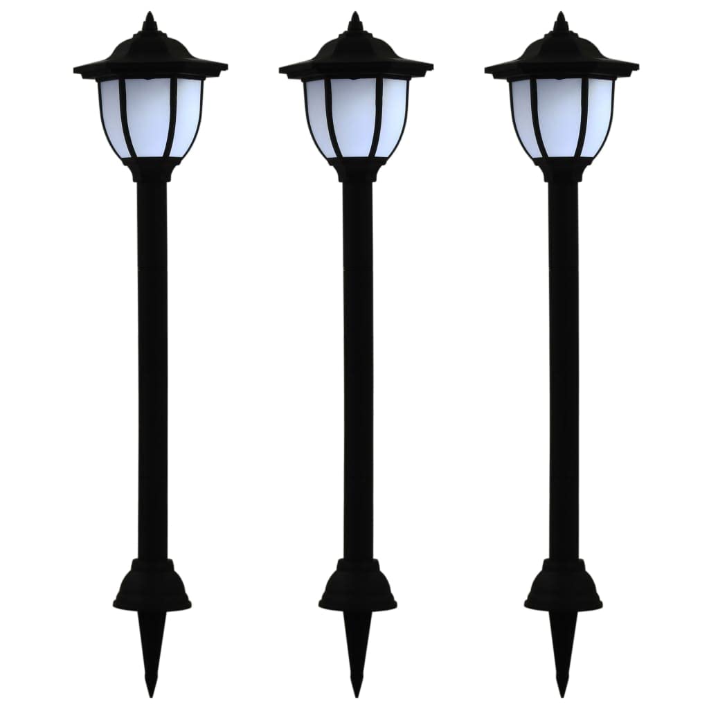 Rynx | Vidaxl Outdoor Path Lights 3 Pcs, LED Solar Path Lights With Ground Spike, Landscape Lighting, Sidewalk Lighting For Garden Backyard, Black
