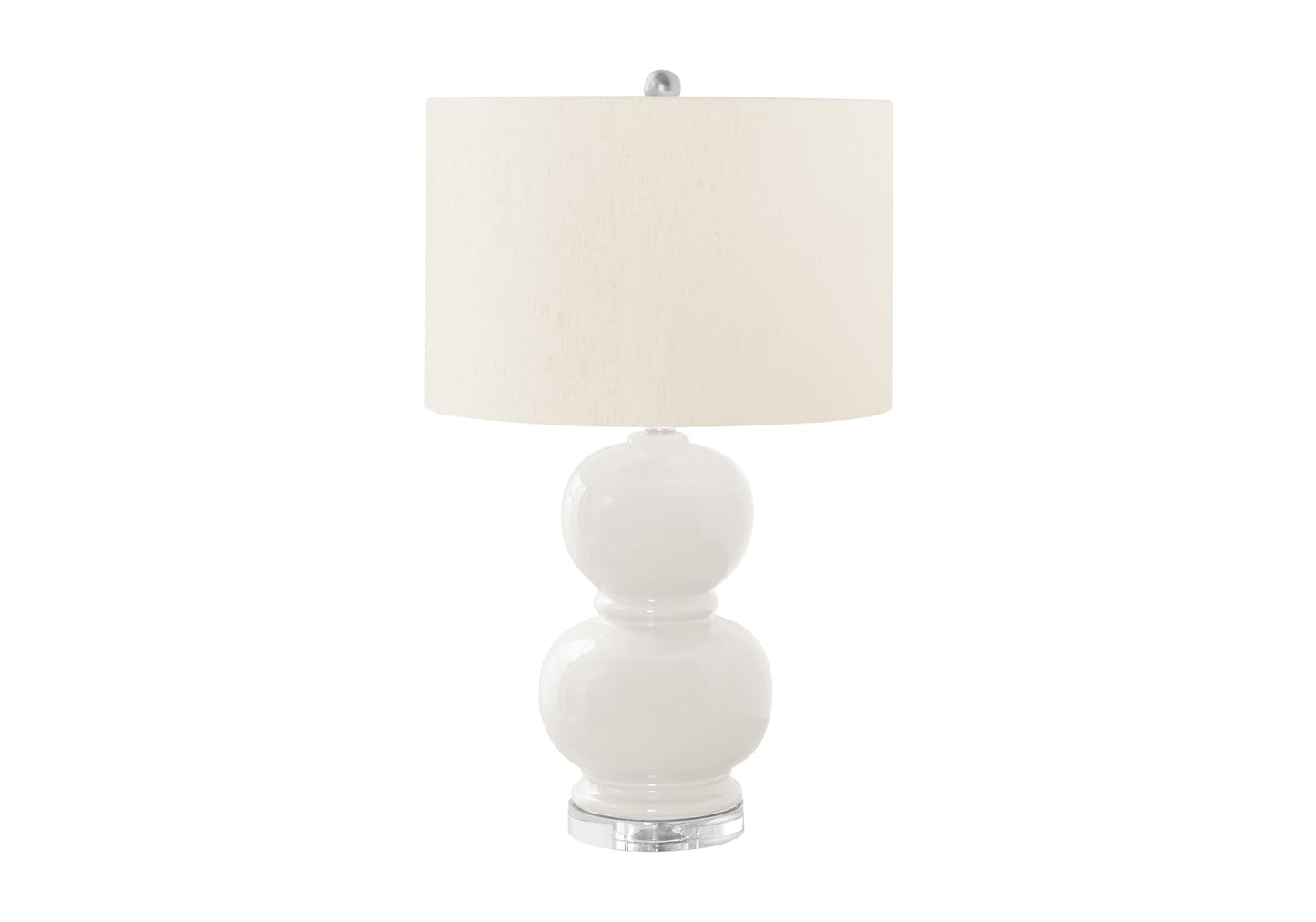 Rynx | Monarch Specialties 9744, Cream, Modern lighting table lamp ceramic ivory shade, 15" L X 15" W X 25" H