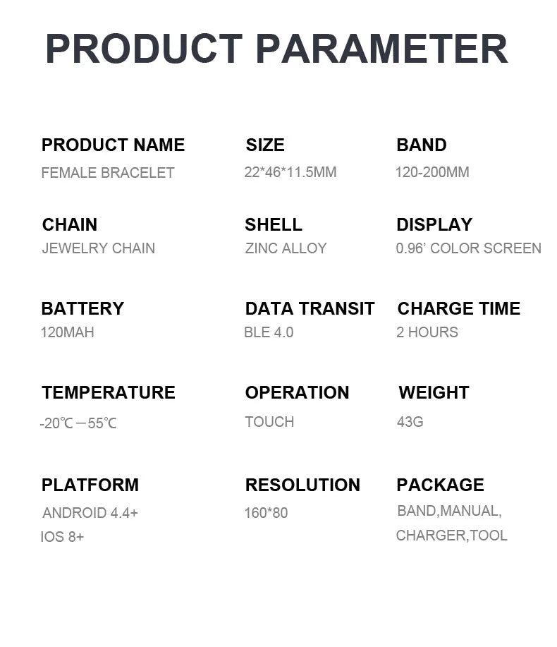 RYNX | Smart Fitness Bracelet With Hr And Blood Pressure Monitor For Women