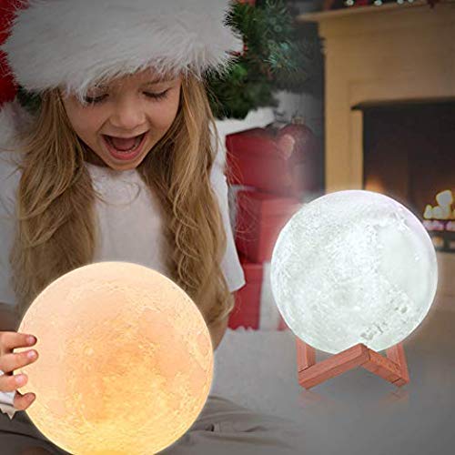 Rynx | Logrotate 3D Printing Led Moon Lamp, 16 Colors, Touch Control, Usb Rechargeable - 6.0 Inches