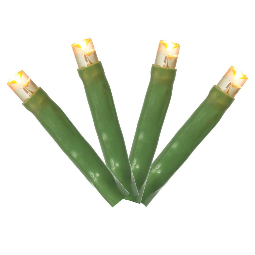 Rynx | Vickerman 144 Yellow Led Cluster Light Set, 24' Christmas Light Set, Green Wire