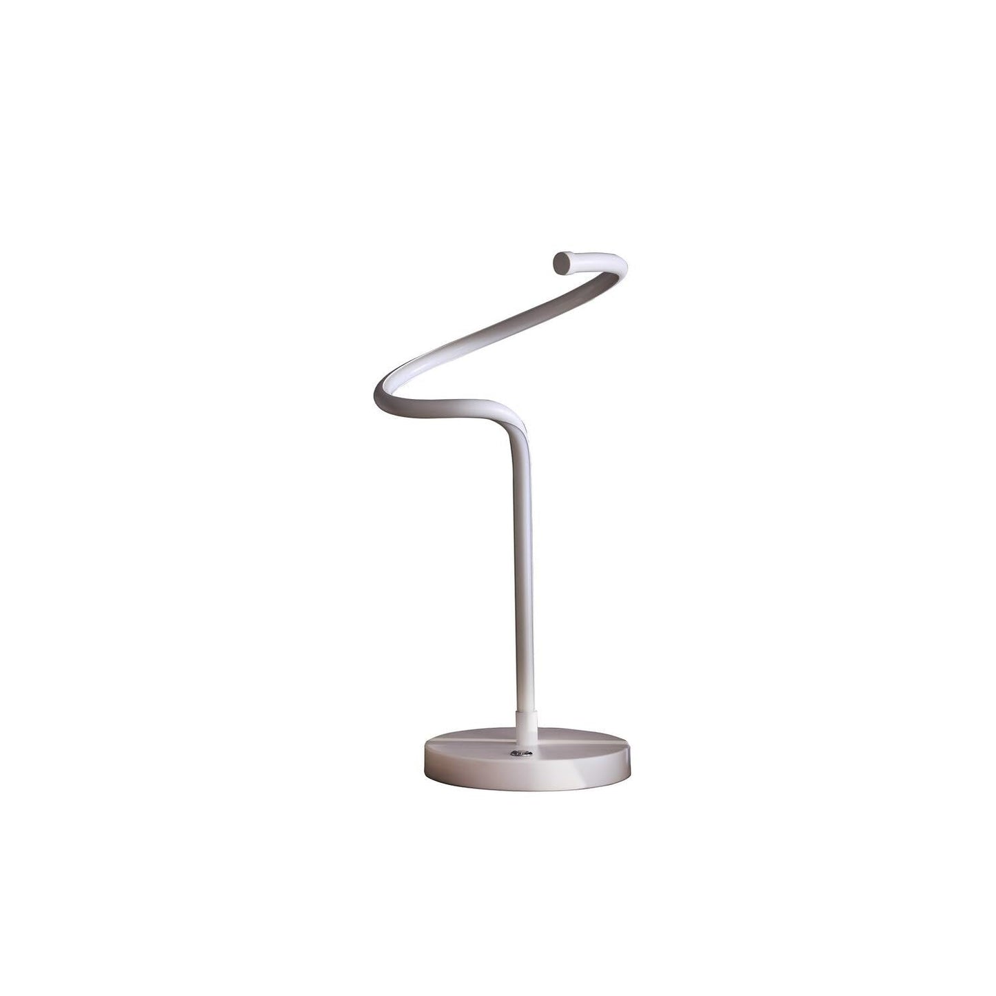 Rynx | Ore International 19-inch LED matte white curved linear S-curve spiral tube LED table lamp