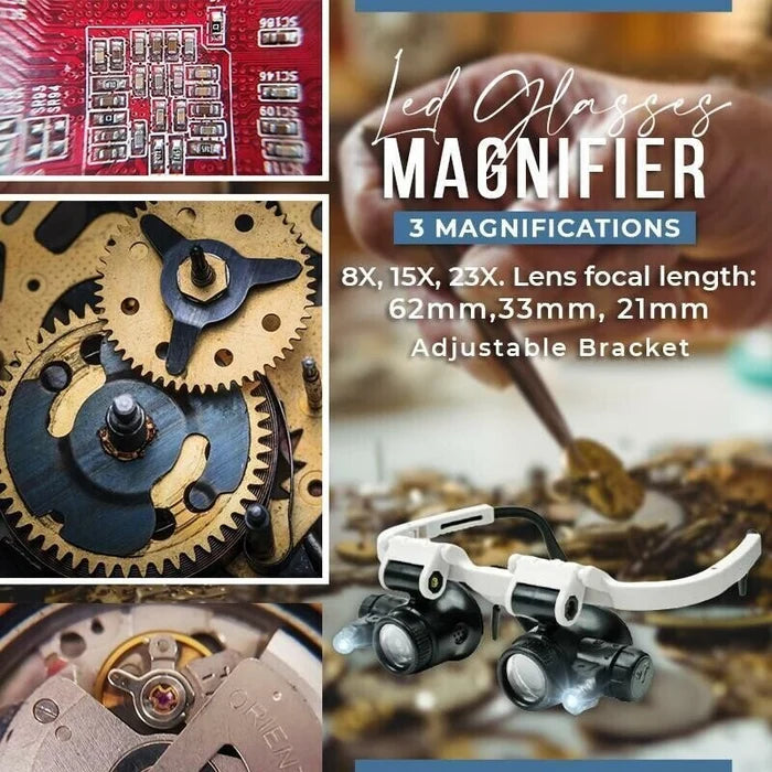 RYNX | Led Glasses Magnifier 8X 15X 23X