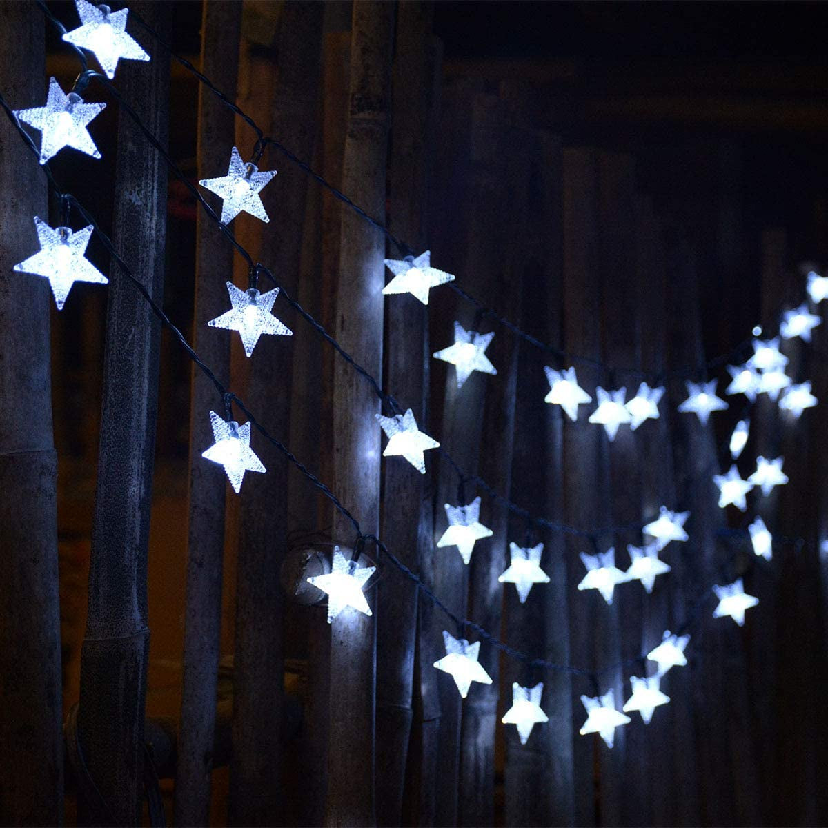 Rynx | Solar Powered Feelys, Cold White Waterproof Solar Pavilion Summer Lights, 30ft 50 LED Solar Lights for Christmas Garden Decoration