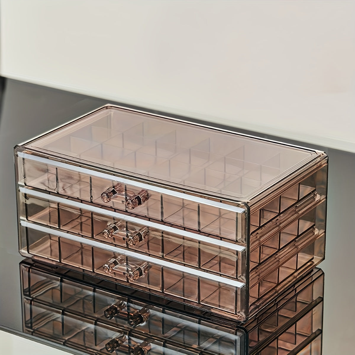 Rynx | 3-layer Large Jewelry Box – 72-compartment for Rings, Earrings, and Chains