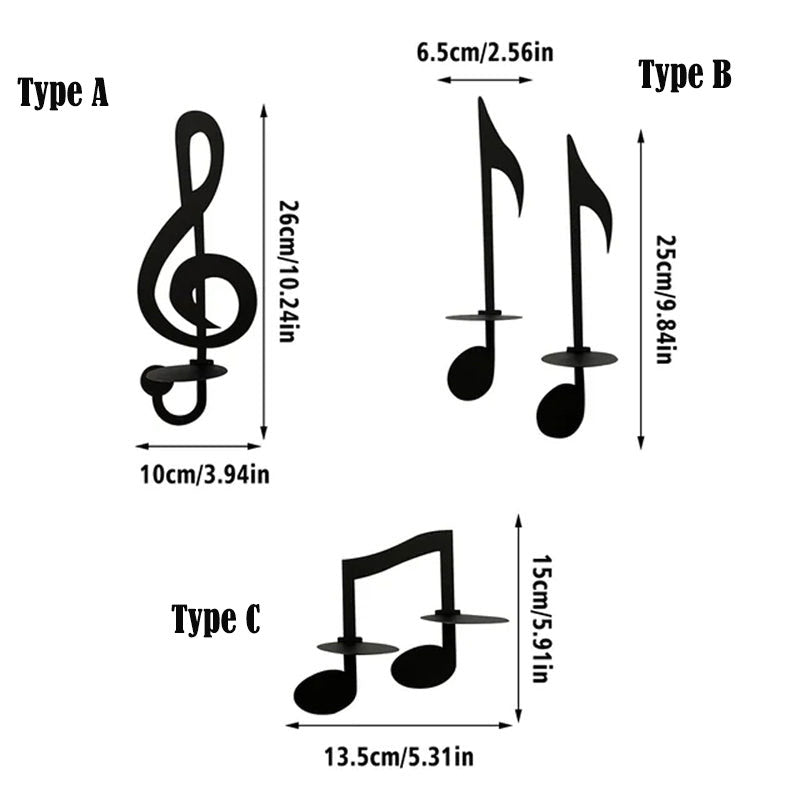 Rynx | Black Music Notes Wall Lamp