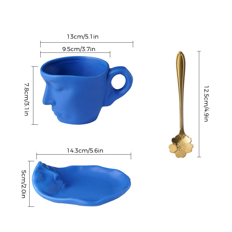 Rynx | Metal touching face, creative ceramic kiss coffee mug