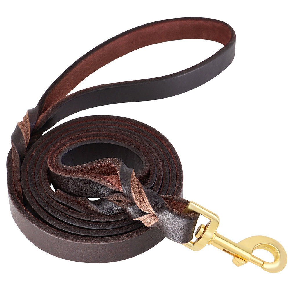 Rynx | 6ft genuine leather dog leash 18mmX180cm Brown
