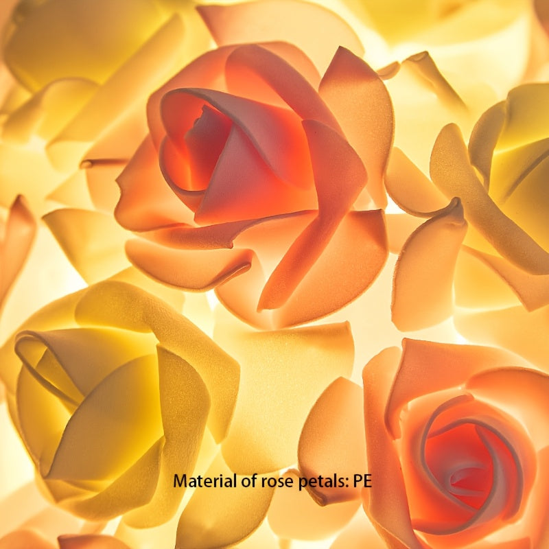 Rynx | FloraGlow - Art Deco USB Rose Table Lamp with Polished Base and Light Bulb
