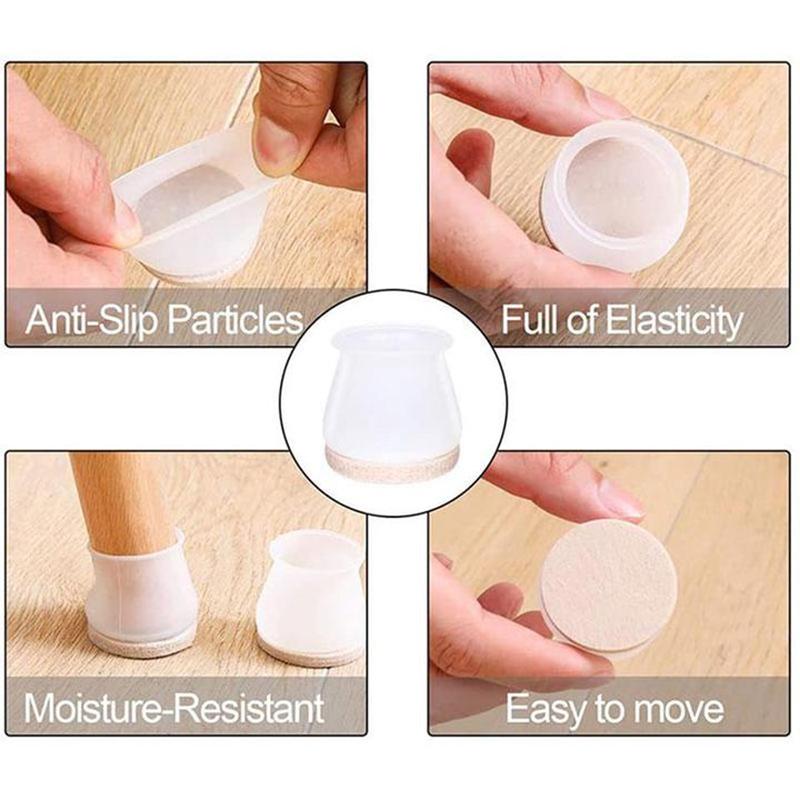 Rynx | Upgraded Furniture Silicone Protection Covers Chair Leg Sleeves with Felt