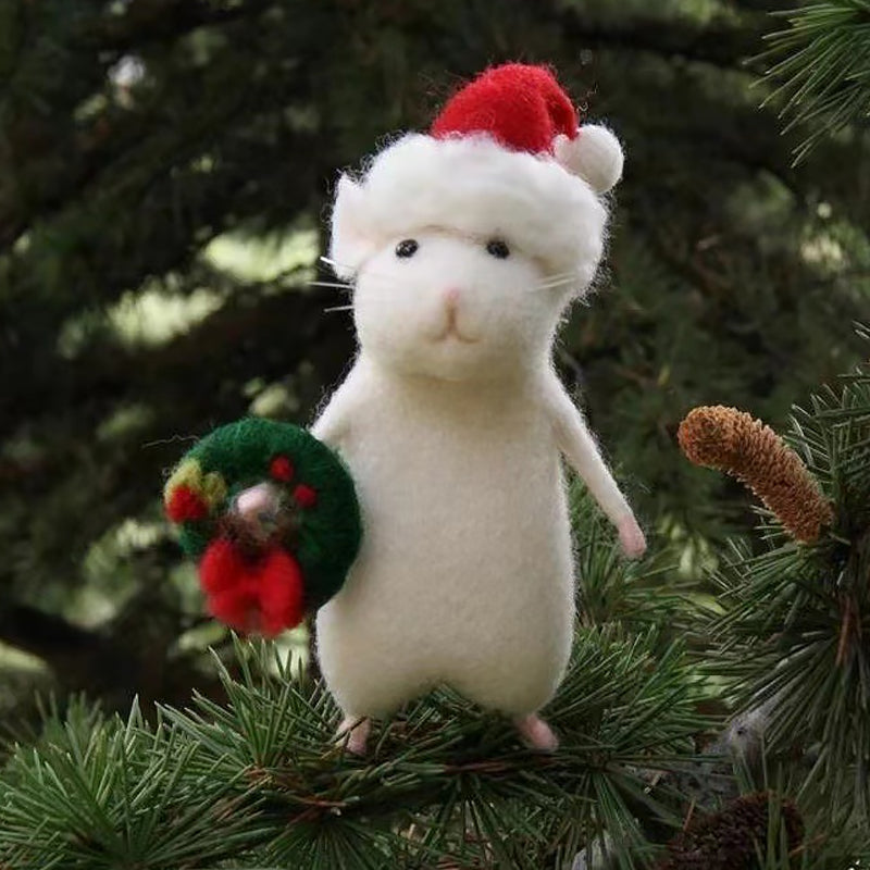 Rynx | Felt Mouse and Pumpkin Ornament