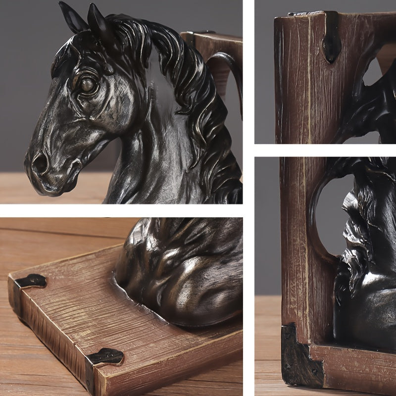 Rynx | HorseHead - Wooden Head Bookends for Modern Decoration