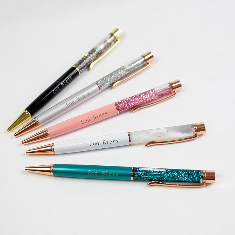 Rynx | 1Pc New Gold Foil Pens Metal Ballpoint Pens Office Birthday Gifts Ballpoint Pen Engraved Names Private Laser Customize Logo Pen