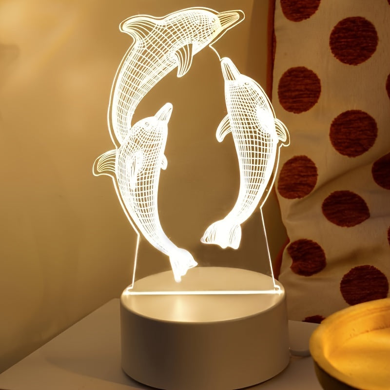 Rynx | GeoDolphin - Modern 3D Illusion Table Lamp