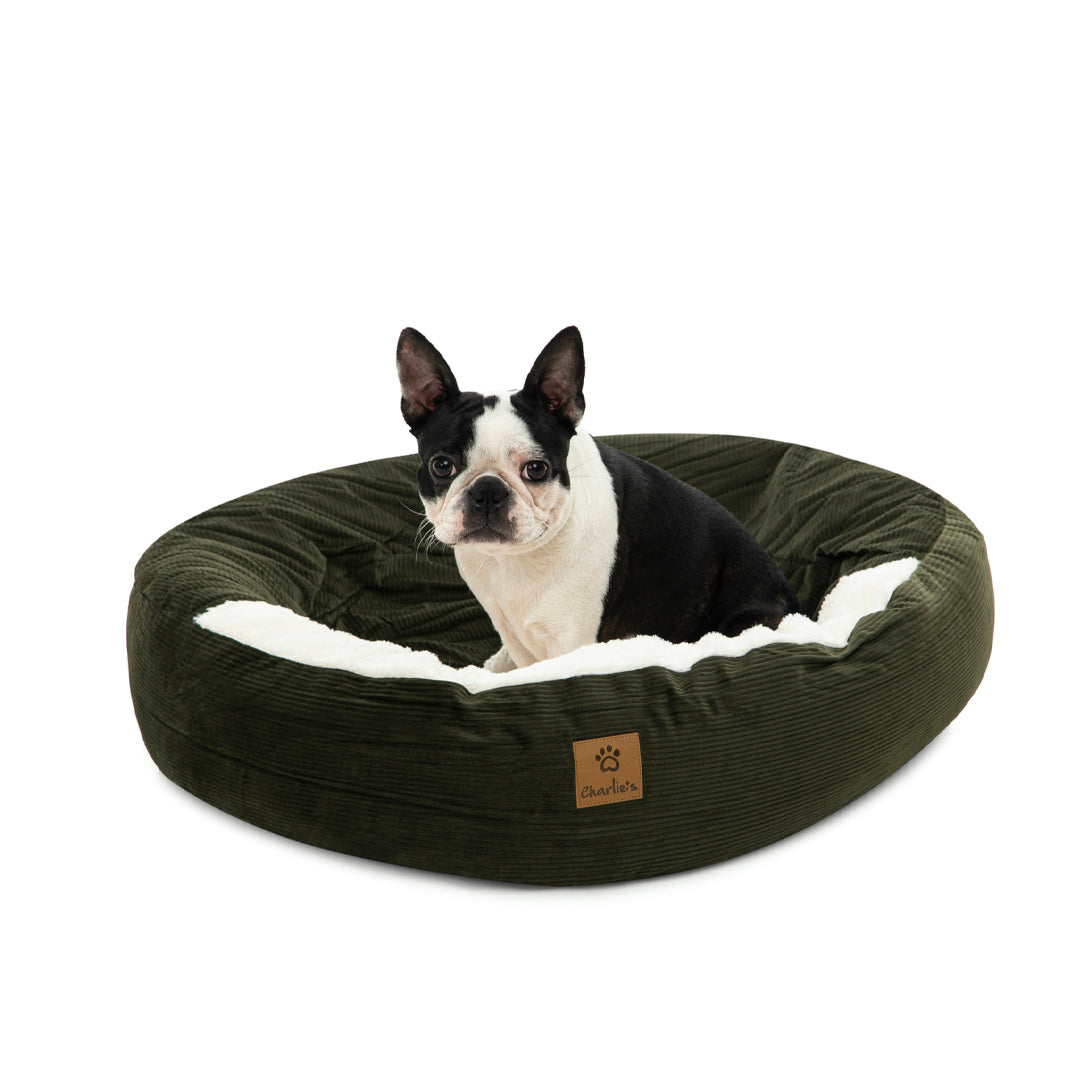 Rynx | Snookie hoodie pet bed in corduroy - dark olive green
