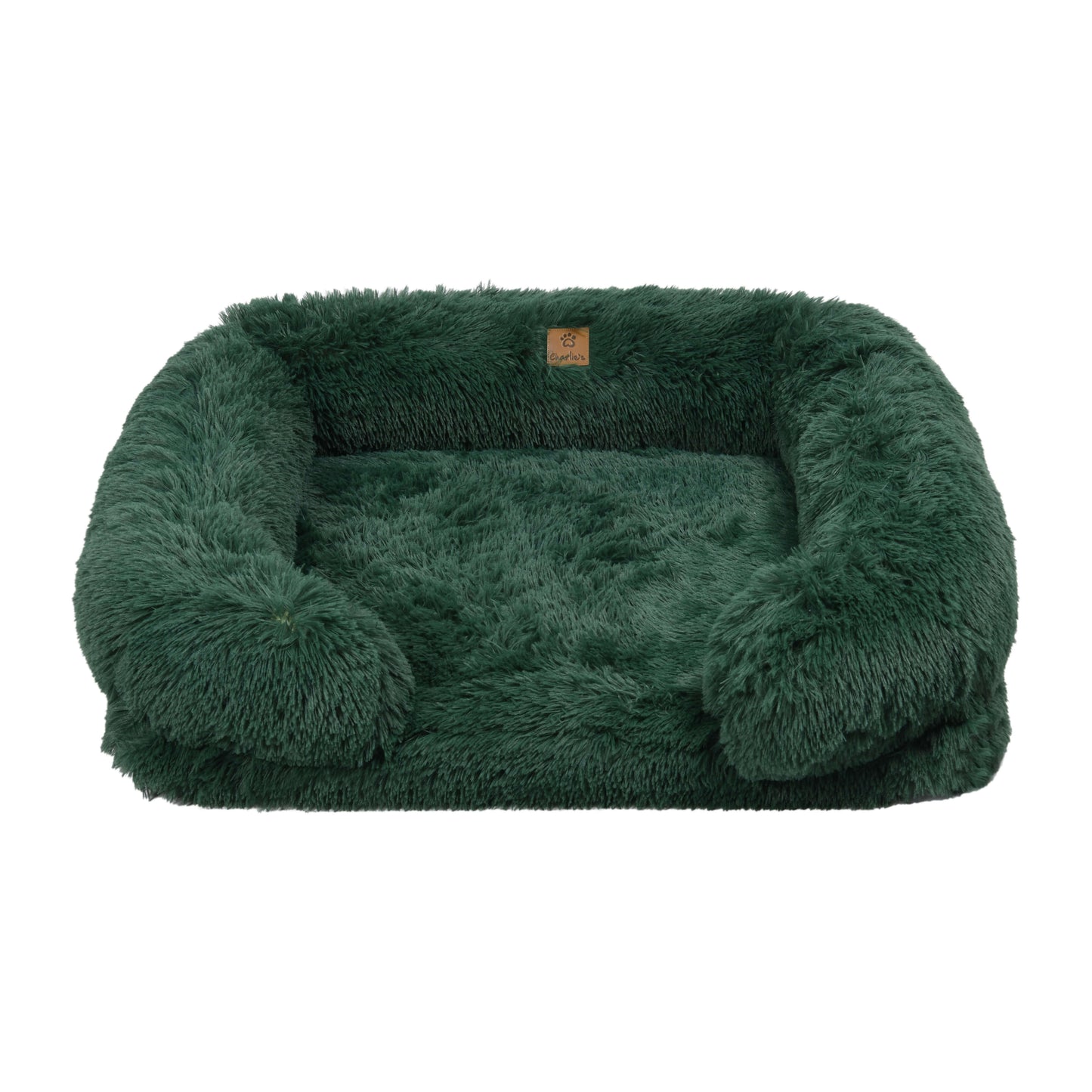 Rynx | Shaggy Faux Fur Memory Foam Sofa Bed - Eden Green