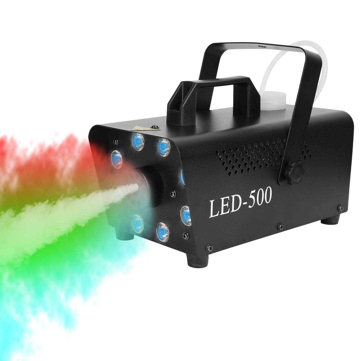 Rynx | 500W Fog Enhancer 2000CFM Colorful Fog Machine with 8-Piece LED 5 Light Effects 3-Level Brightness