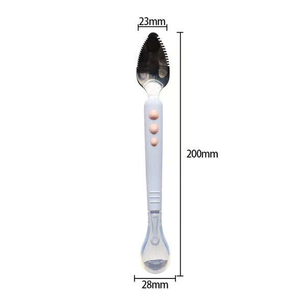 Rynx | Baby spoon with scraper — double-sided fruit preparation tool