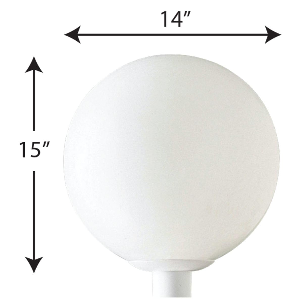 Rynx | Progress Lighting 14" Acrylic Globe Outdoor Fixture, White, 15" Height, Modern Design