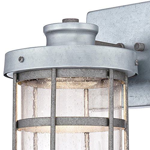 Rynx | Westinghouse Led Outdoor Wall Lamp, One-Light, Galvanized Steel With Clear Seeded Glass