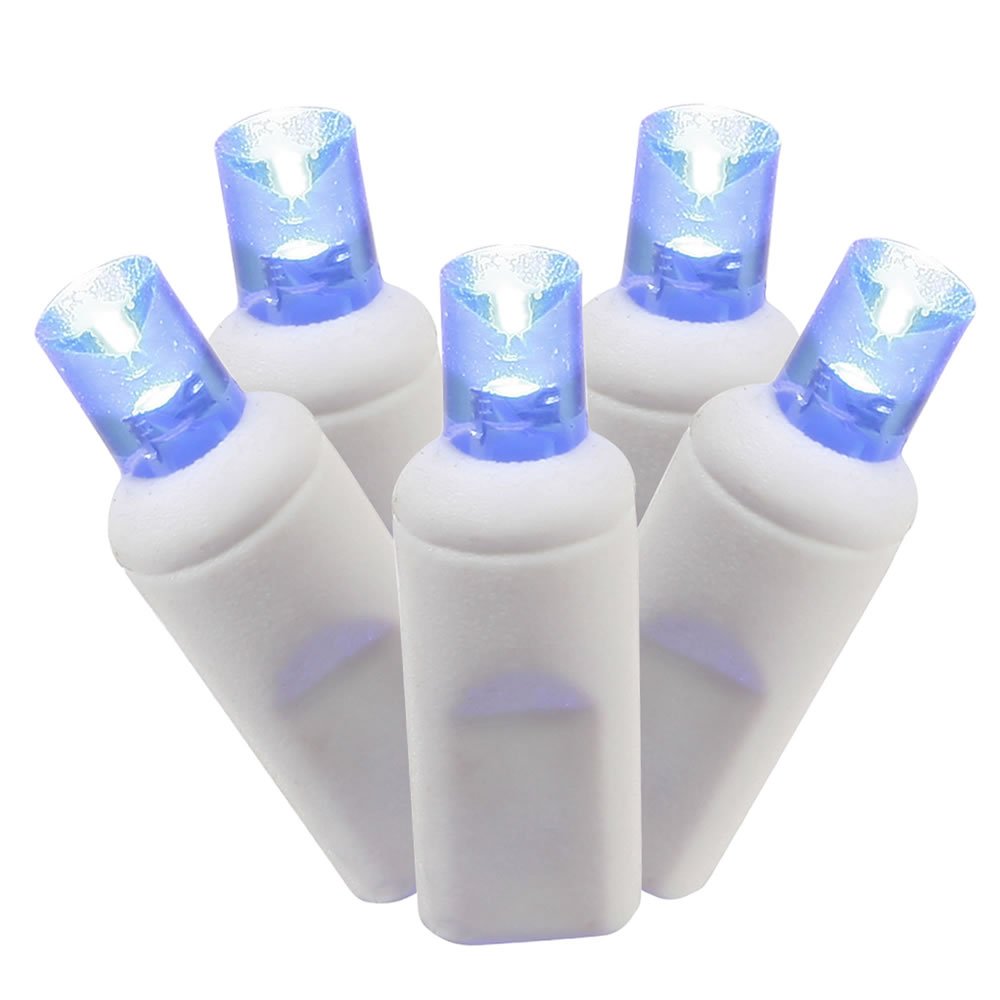 Rynx | 100 Light Wide Angle Led Light Set Blue Light On White Cable