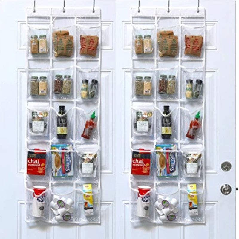 Rynx | 2 Pack: Transparent Hanging Kitchen Storage Organizer over the door