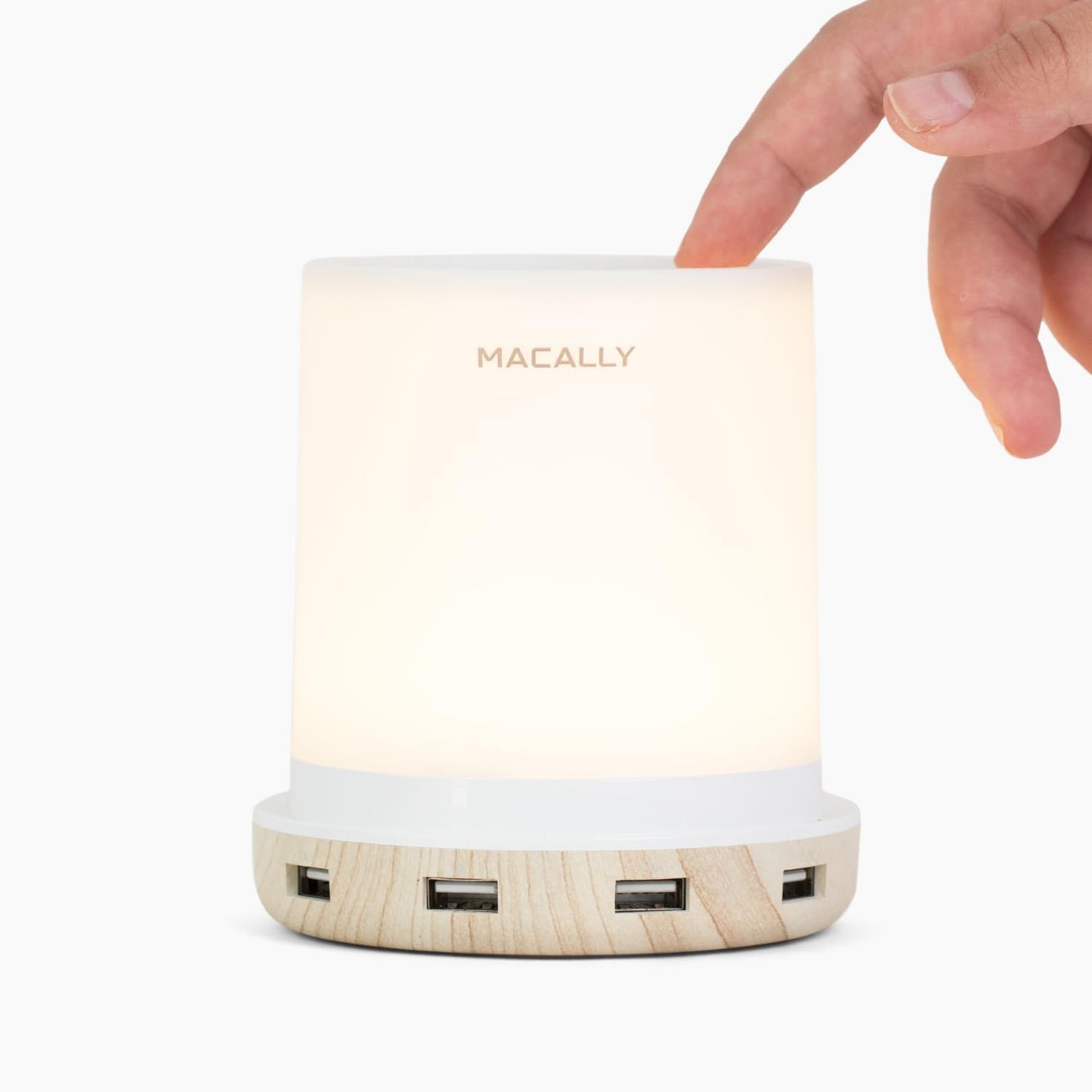 Rynx | Macally Small Touch Lamp For Nightstand - Bed Lamp With Usb-Port - 3 Way Dimmable Short Table Lamp For Small Spaces - Use As Night Light And Charger In The Bedroom