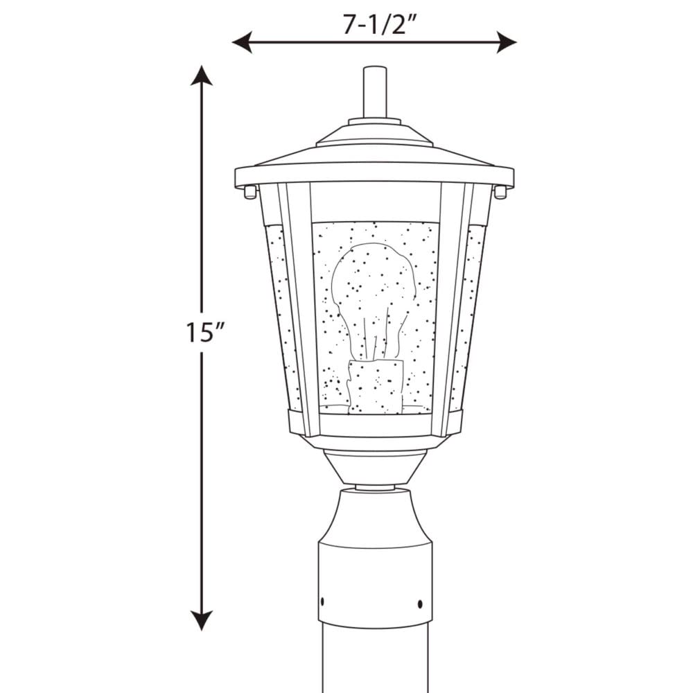 Rynx | Progress Lighting Antique Bronze 1-100W Medium Post Lantern - Durable Aluminum Design