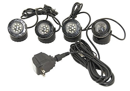 Rynx | Jebao 4 LED Super Bright Underwater Pond Fountain Light Kits With Multicolor Lens