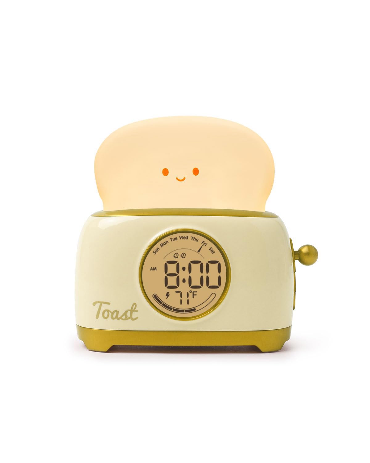 Rynx | Bandiancy Toast Kids Alarm Clock, Kids Sleep Trainer, Cute Toast Night Light, Toddler Bedroom Night Light Clock, Gifts For Kids