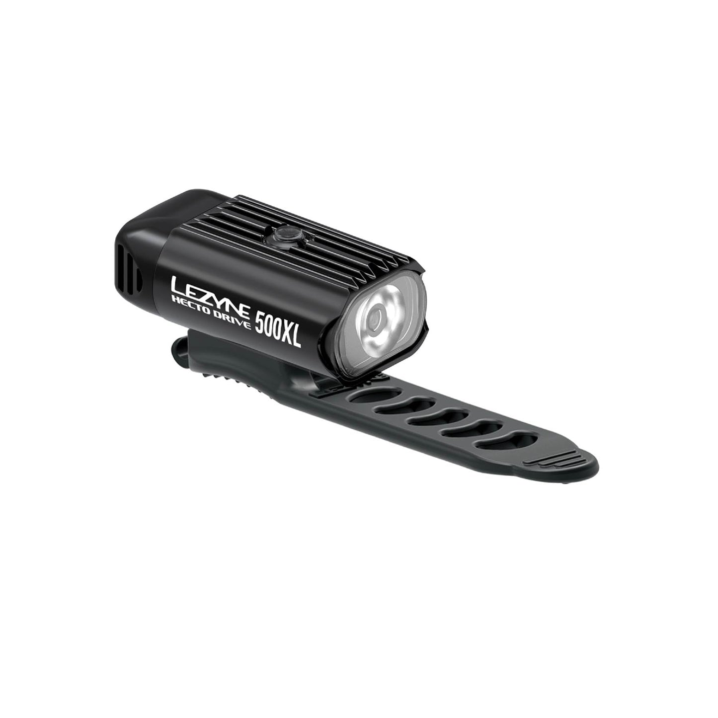 Rynx | Lezyne Hecto Drive 500Xl Front Bicycle Rechargeable Ipx7 White Led Road Mountain Gravel Bike Light With Multiple Steady & Flash Modes | Integrated Versatile Mounting Strap, 500 Lumen, Glossy Black