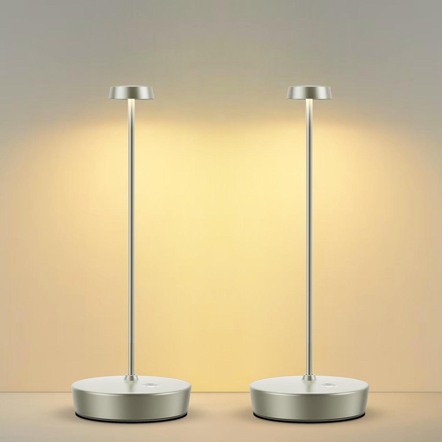 Rynx | Sikevht Wireless LED Table Lamp 2Pack - Rechargeable, Dimmable, Portable Metal Light For Indoor/Outdoor