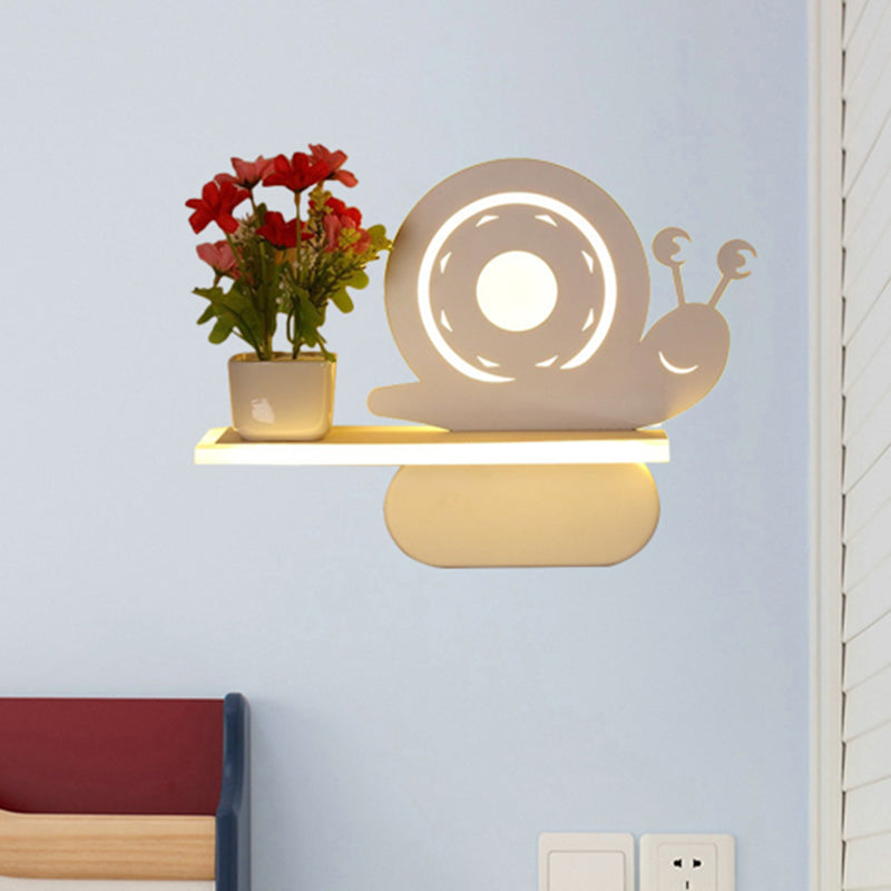 Rynx | Acrylic Wall Spotlight with Shelf Living Room Restaurant Modern Stylish Wall Lamp in White