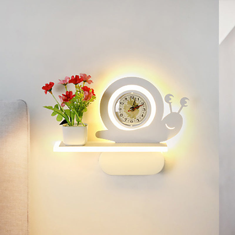 Rynx | Acrylic Wall Spotlight with Shelf Living Room Restaurant Modern Stylish Wall Lamp in White