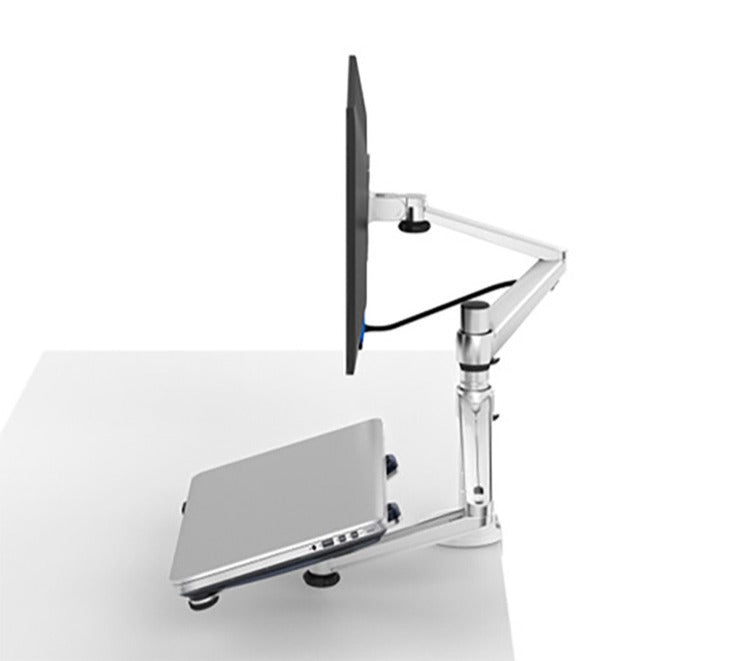 Rynx | Adjustable Dual Monitor Arm with Laptop/Notebook Holder