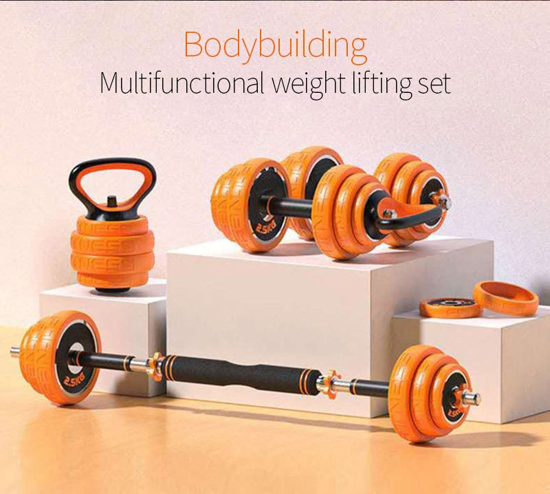 Rynx | DB-2306 Weightlifting set with barbell, dumbbells, and kettlebells